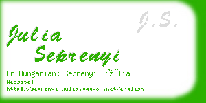 julia seprenyi business card